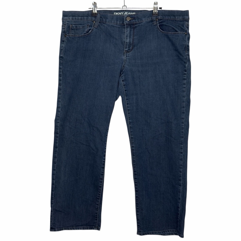 DKNY SOHO‎ Skinny Jeans Plus Size Mid Rise Dark Wash Pockets Stretch Ankle 16 W